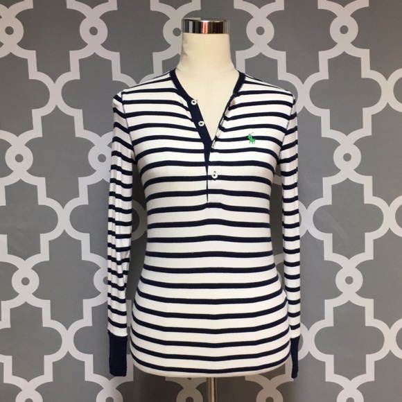 Ralph Lauren Tops - ⭐️ Ralph Lauren Stripe Henley Thermal Top 1P